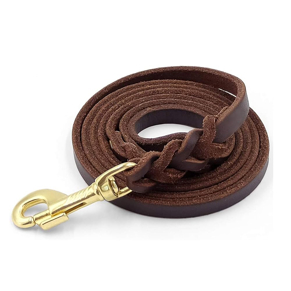 Long Dog Leash6FT Leather Dog Leash for Large Dogs 6FT Tactical Leather Leash for Large Dogs Heavy Duty Dog Leash for Medium Dogs Braided Dog Leash for Small Dogs Lead Leash for Dog Training
