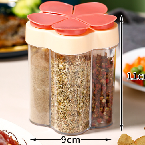 Five-in-One Kitchen Seasoning Box with Colorful Jars