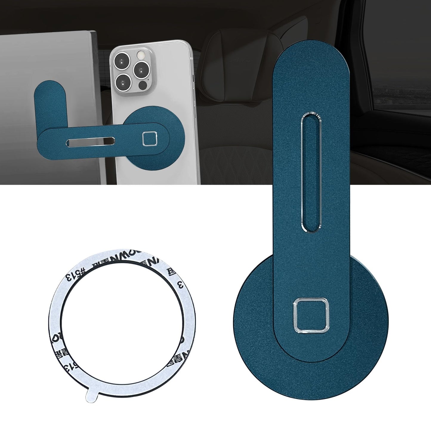 Lecctso Car Phone Holder Car Phone Mount 360° Adjustable Stand Magnetic Phone Holder Stand Install in Car Dashboard Cell Phone Holder Car Accessories for iPhone Samsung etc Smartphone
