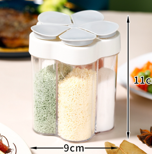 Five-in-One Kitchen Seasoning Box with Colorful Jars