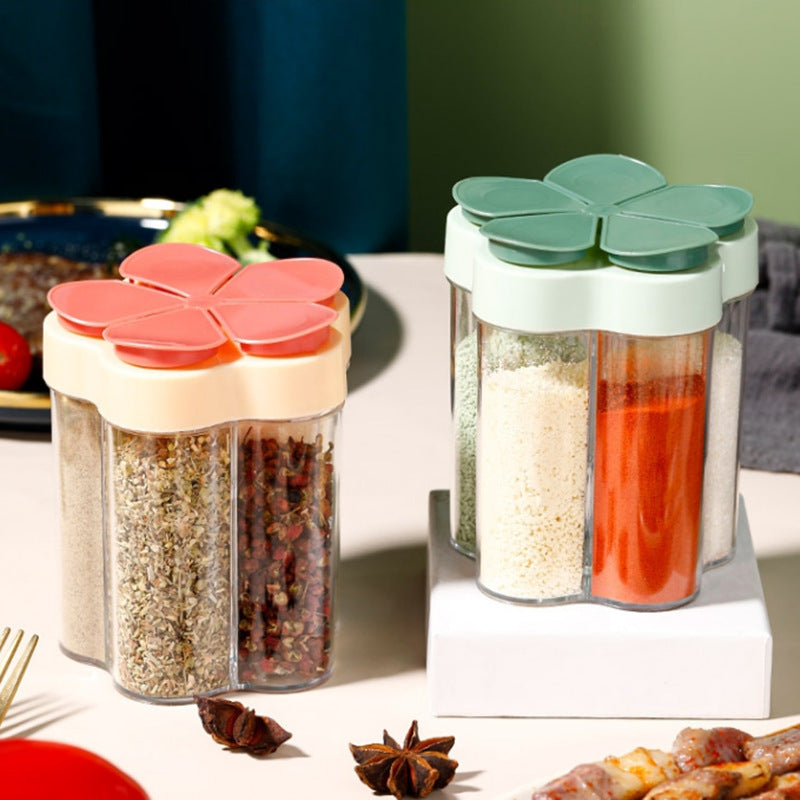 Five-in-One Kitchen Seasoning Box with Colorful Jars