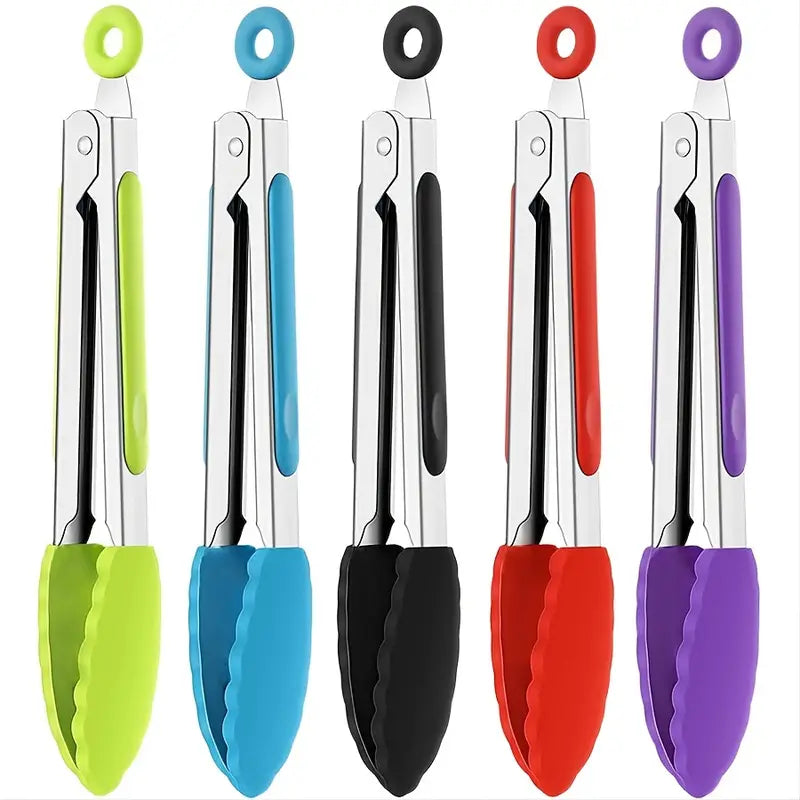 7″ Silicone Tip Kitchen Tongs