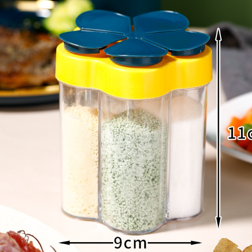Five-in-One Kitchen Seasoning Box with Colorful Jars
