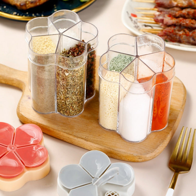 Five-in-One Kitchen Seasoning Box with Colorful Jars