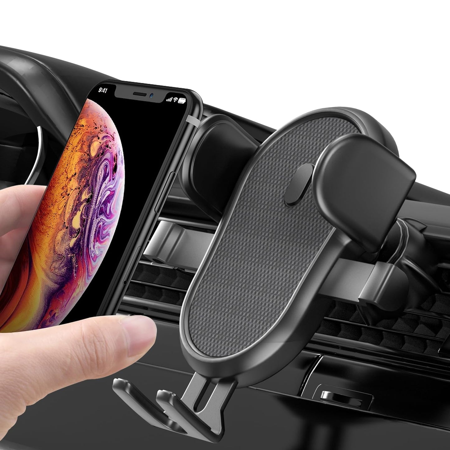 Poboko Phone Mount for Car Vent [Upgraded Phone Holders] Car Phone Holder Hands Free Car Phone Mount Fit for Smartphone [iPhone Car Holder] Universal
